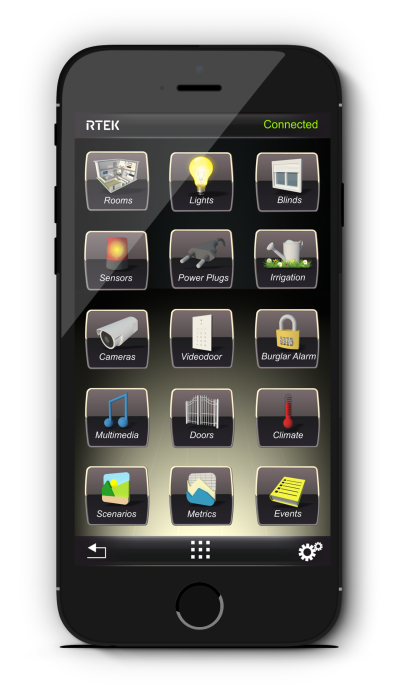 RTEK App main screen